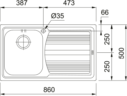 Franke Logica Line LLX 611-86 Sağ Damlalık Evye