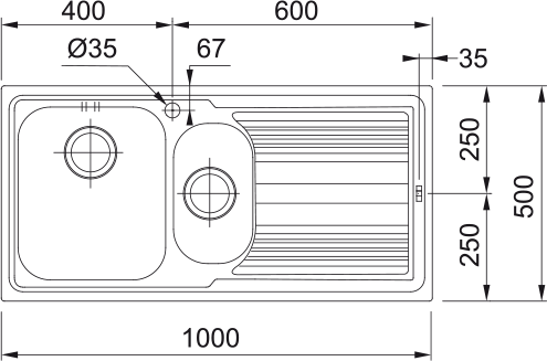 Franke Logica Line LLL 651-100 Dekorlu Sağ Damlalık Evye