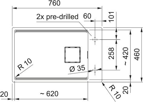 Franke Kubus 2 KNG 110-62 Nero Evye