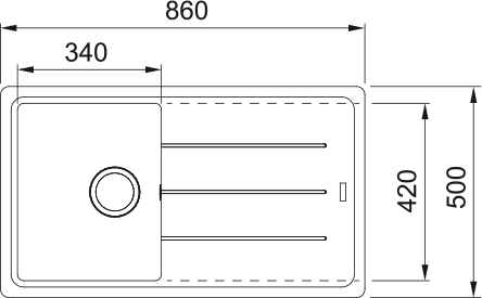 Franke Basis BFG 611-86 Oyster Evye