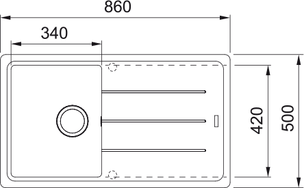 Franke Basis BFG 611-86 Slate Grey Evye