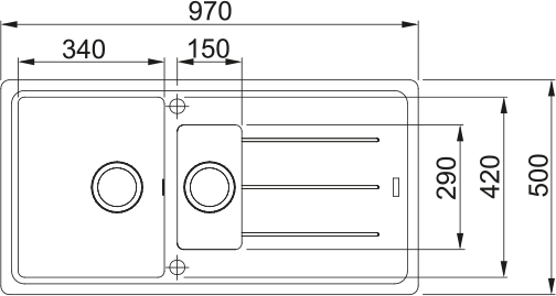 Franke Basis BFG 651-97 Nero Evye