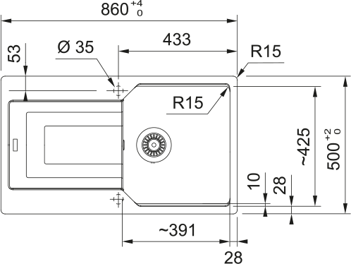 Franke Urban UBG 611-86 Bianco Evye