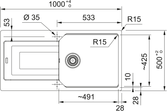 Franke Urban UBG 611-100 Slate Grey Evye