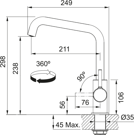 Franke Lina Döner başlık Armatür