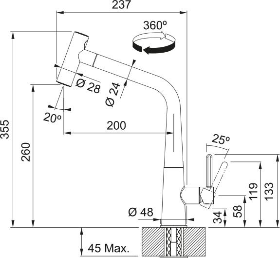 Franke Icon Duşlamalı Armatür