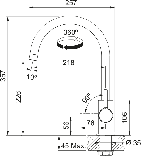 Franke Lina Döner başlık Armatür