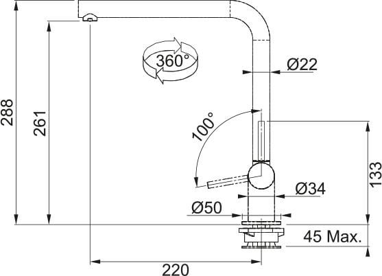 Franke Neptune Style Dönebilen Armatür