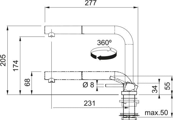 Franke Active Window Eğilebilen Armatür