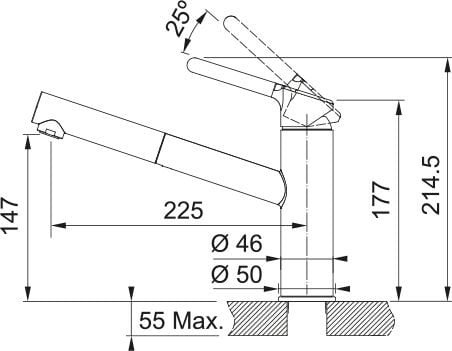 Franke Orbit Spiralli Bianco-Krom Armatür