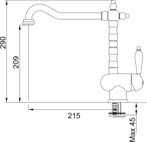 Franke Old England Döner Başlık Bronz Armatür