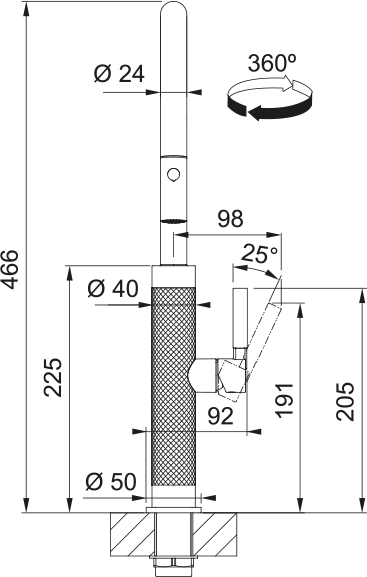 Franke Mythos Masterpiece Duşlamalı Gold Armatür