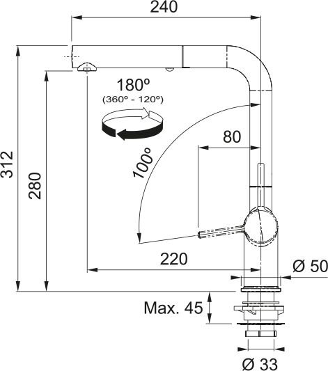 Franke Active Twist Duşlamalı Decor Steel Armatür
