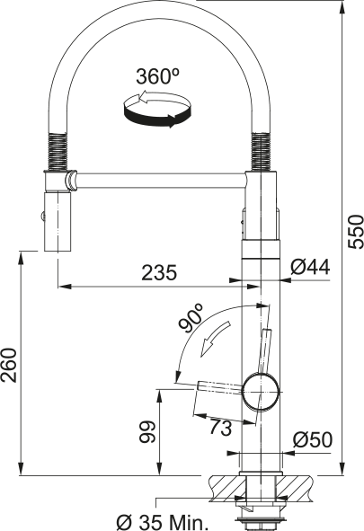 Franke TAP Vital Caps Twin Filt 2in1 Semi Pro H Krom/Gun Metal Armatür