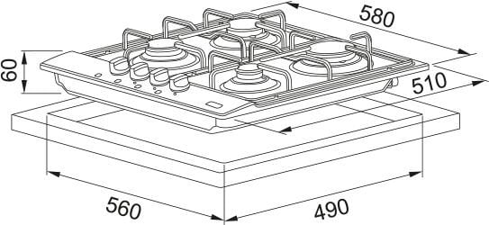 Franke FHNL 604 4G X E İnox Ocak