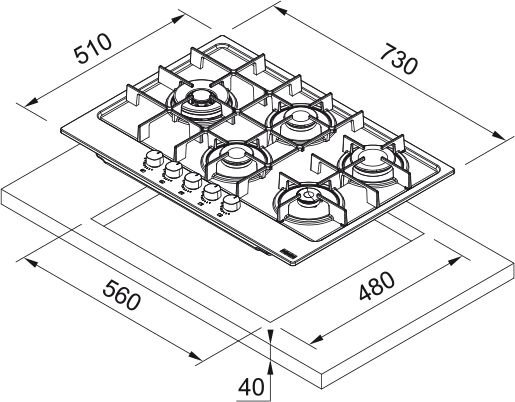 Franke FHMA 755 4G DCL XS C İnox Ocak