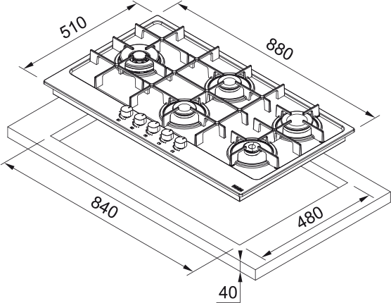 Franke FHMA 905 4G DCL XS İnox Ocak