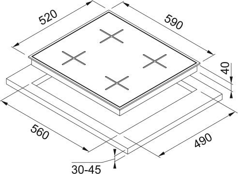 Franke FHNG 604 4G TC BK C Siyah Cam Ocak