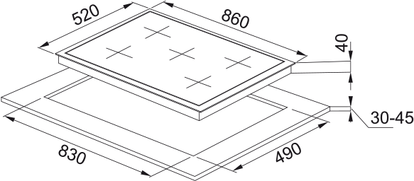 Franke FHNG 905 4G TC BK C Linear Siyah Cam Ocak