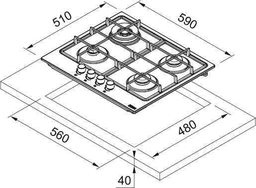 Franke FHSM 604 3G DC BK C Siyah Cam Ocak