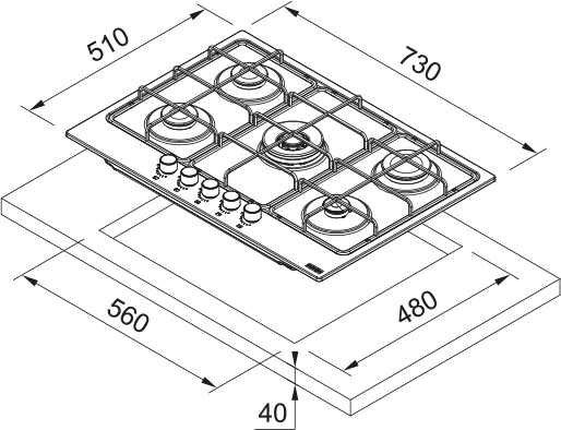 Franke FHSM 755 4G DC BK C Siyah Cam Ocak
