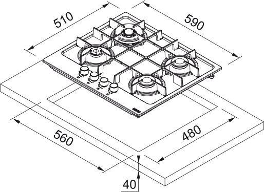 Franke FHMA 604 3G DC BK C Siyah Cam Ocak