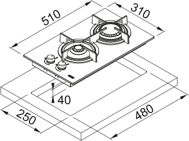 Franke FHCR 302 2G HE BK C Siyah Cam Ocak