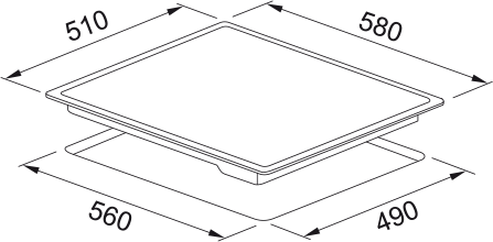 Franke FRSM 604 C T  XS Siyah/İnox Seramik Ocak