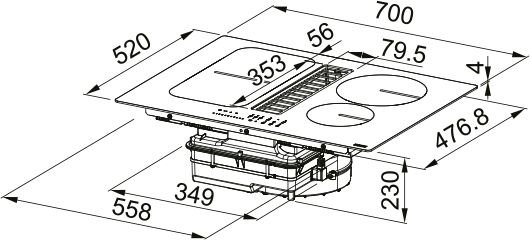 Franke FSM 709 HI Davlumbazlı Siyah İndüksiyonlu Ocak