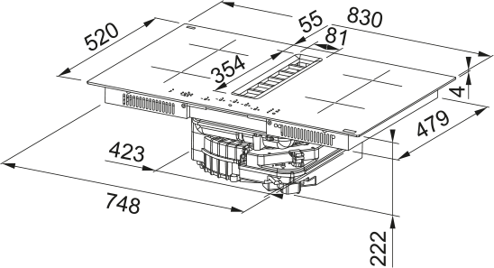 Franke FMA 8372 4RC R HI Davlumbazlı  Siyah İndüksiyonlu Ocak