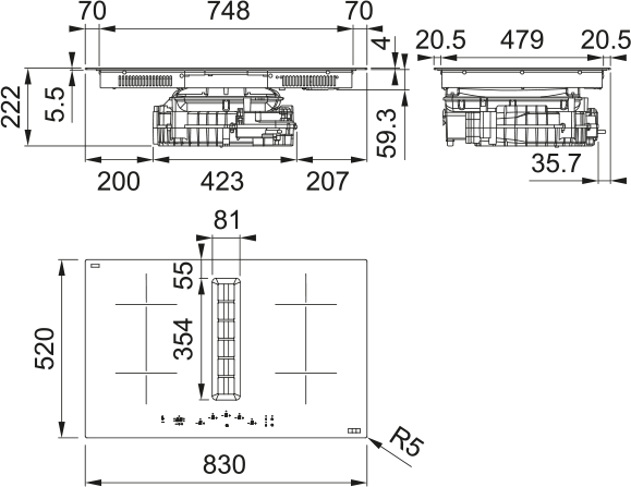 Franke FMA 8372 4RC R HI Davlumbazlı  Siyah İndüksiyonlu Ocak