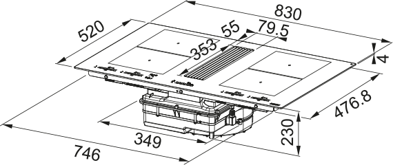 Franke FMY 8391 R H Davlumbazlı Siyah İndüksiyonlu Ocak