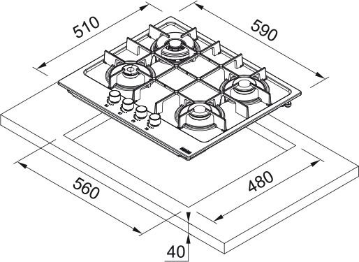 Franke FHMA 604 3G DC MB Matt Black Ocak