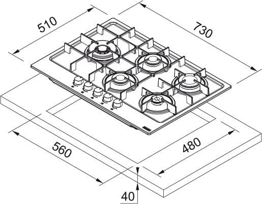 Franke FHMA 755 4G DC MB Matt Black Ocak